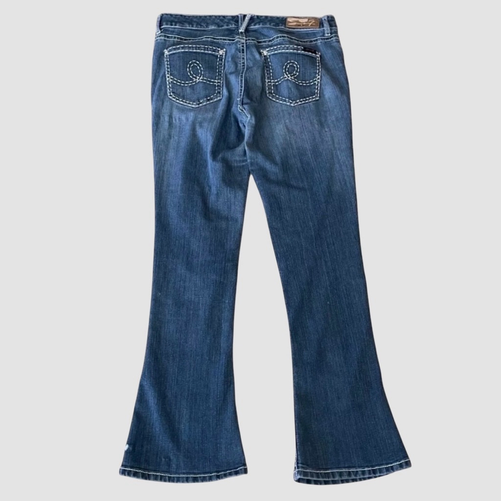Seven7 Jeans Blue Bootcut Rhinestone Size 12 - Picture 3 of 13